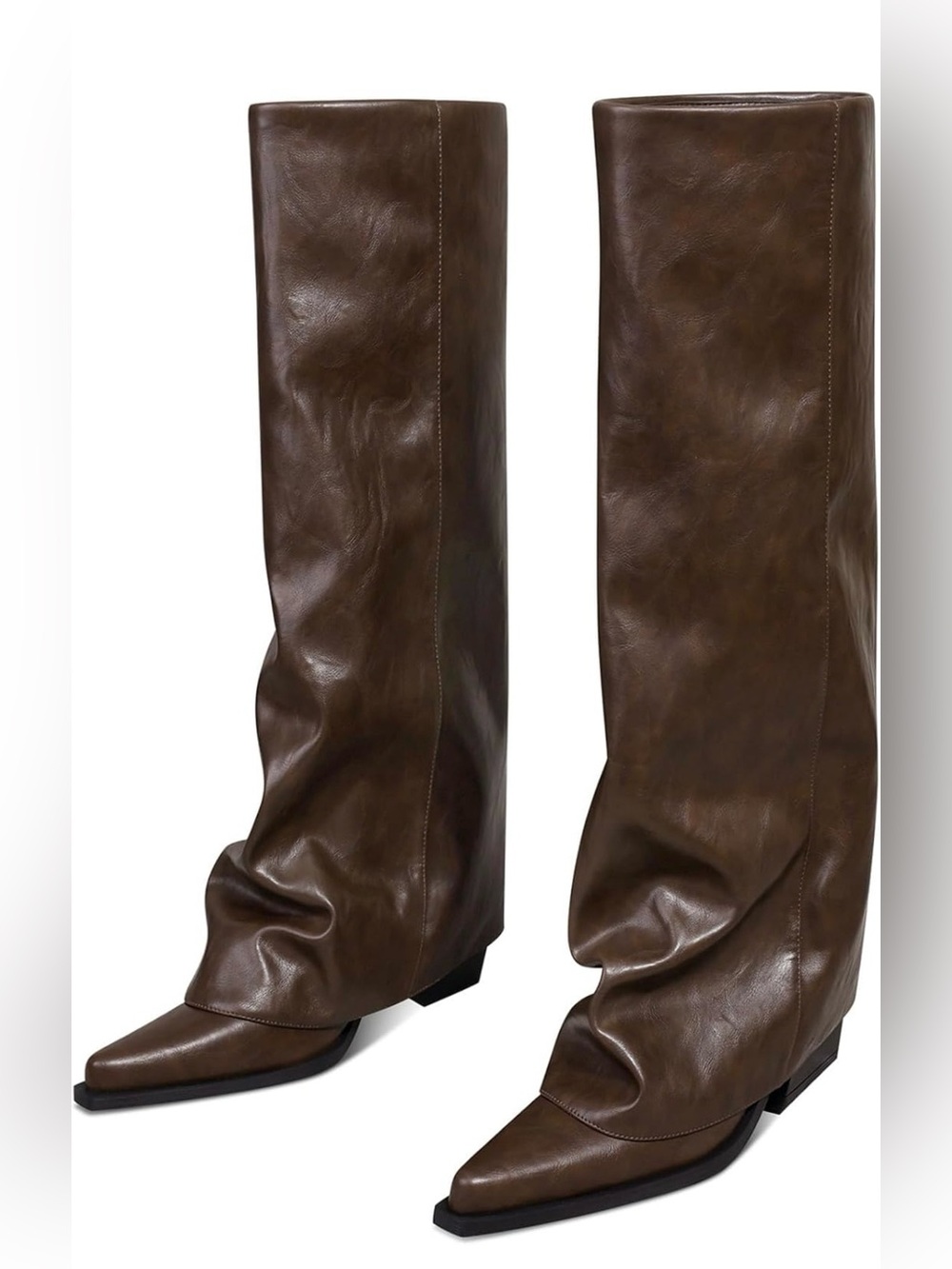 Amazon Brown Over-the-Knee Slouch Leather Boots